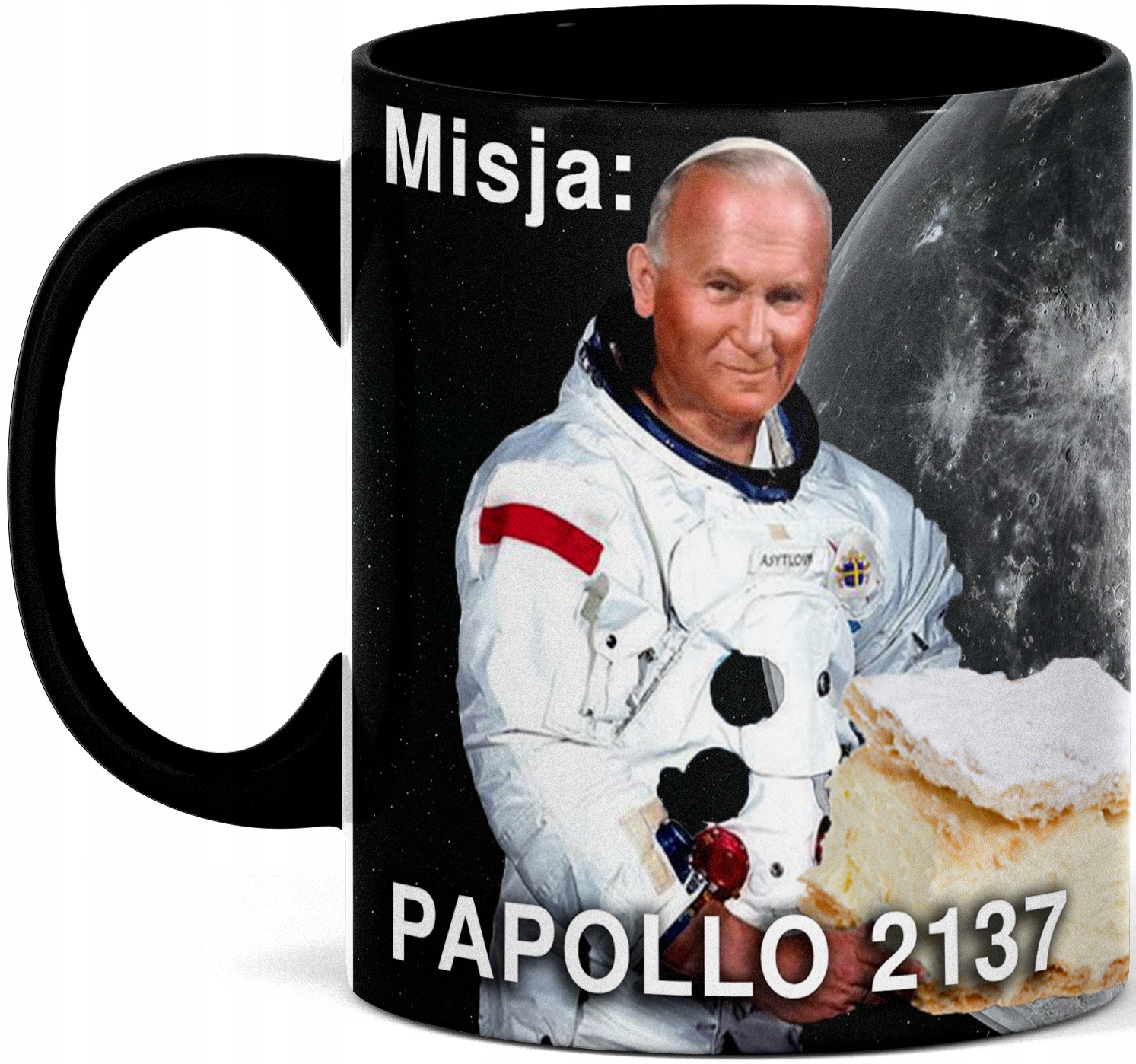

Śmieszny Kubek Papież Na Księżycu 2137 Papaj Misja