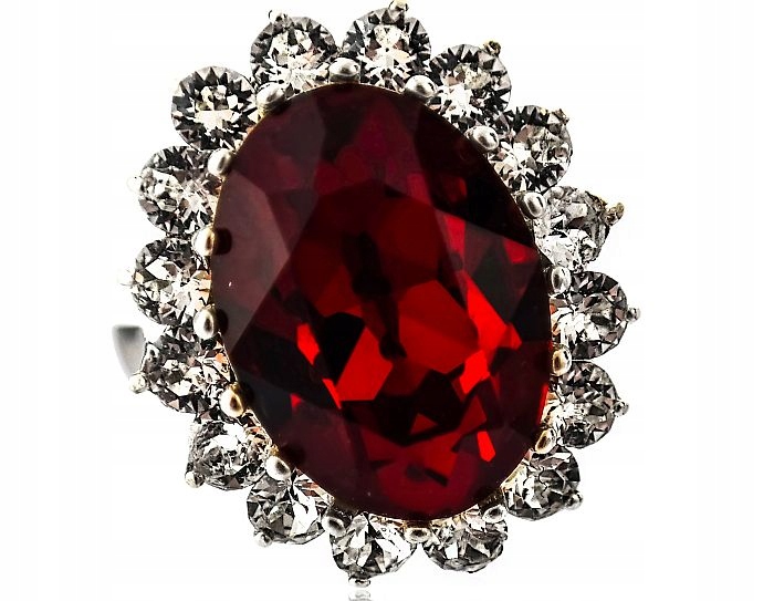 Krystaly Prstýnek Unikát Royal Red Stříbro