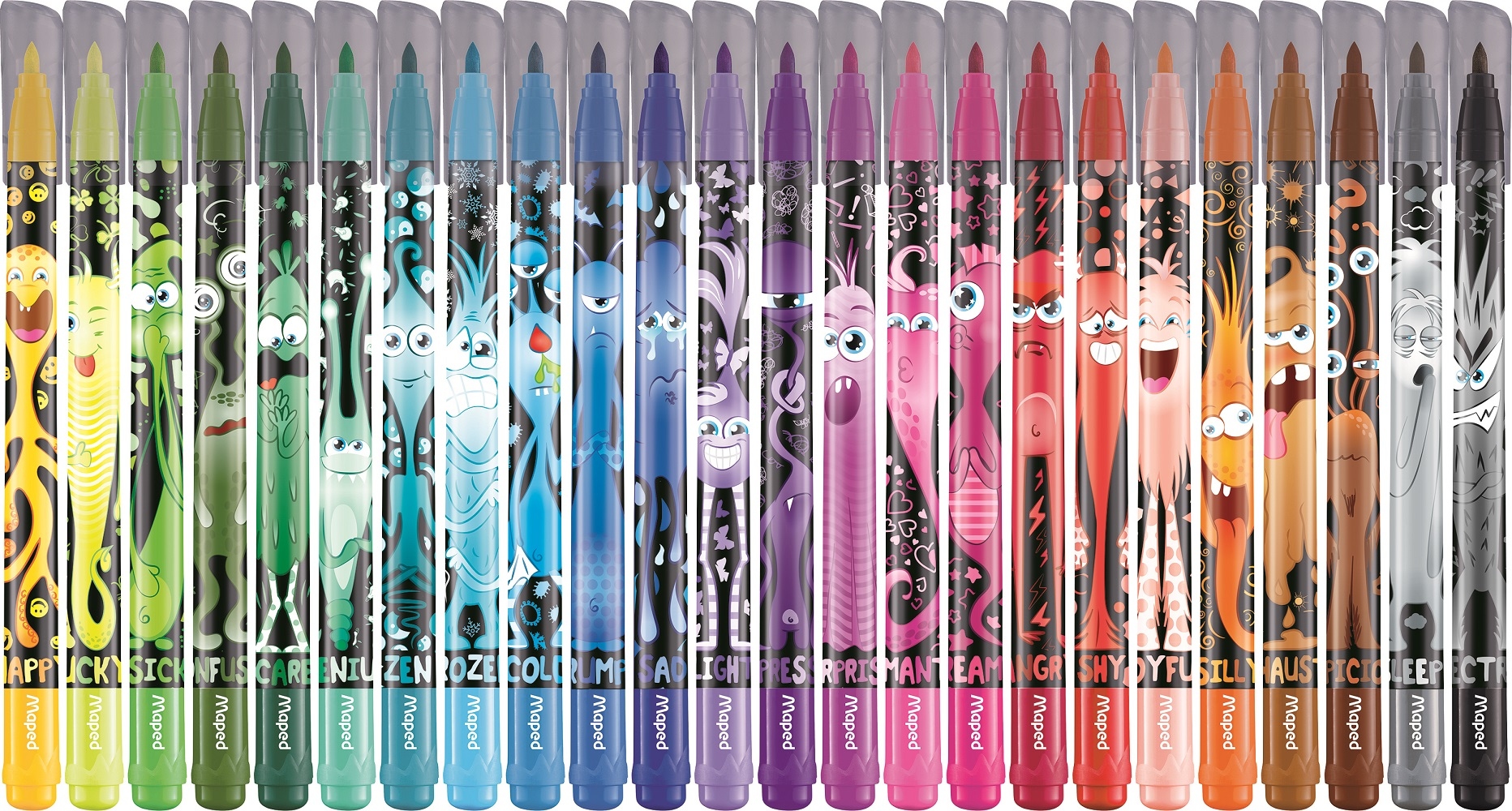 Flamastry Pisaki dla Dzieci ODPORNE NA WYSYCHANIE Spieralne Maped 24 kol. Marka Maped