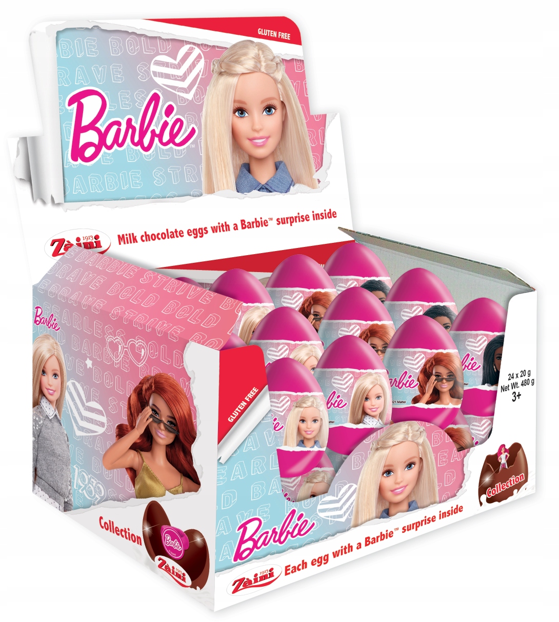 Levně Čokoládová Vajíčka Překvapení Barbie Karton 24KS
