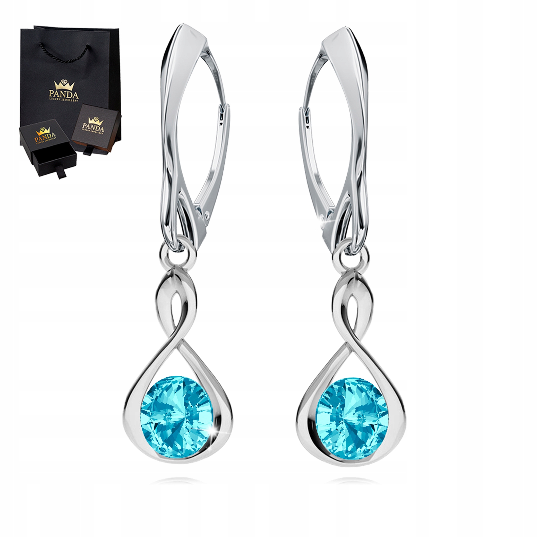 Stříbrné Náušnice Závěsné Infinity Svatební Dárek Manželky Mámy Dívky Dcery