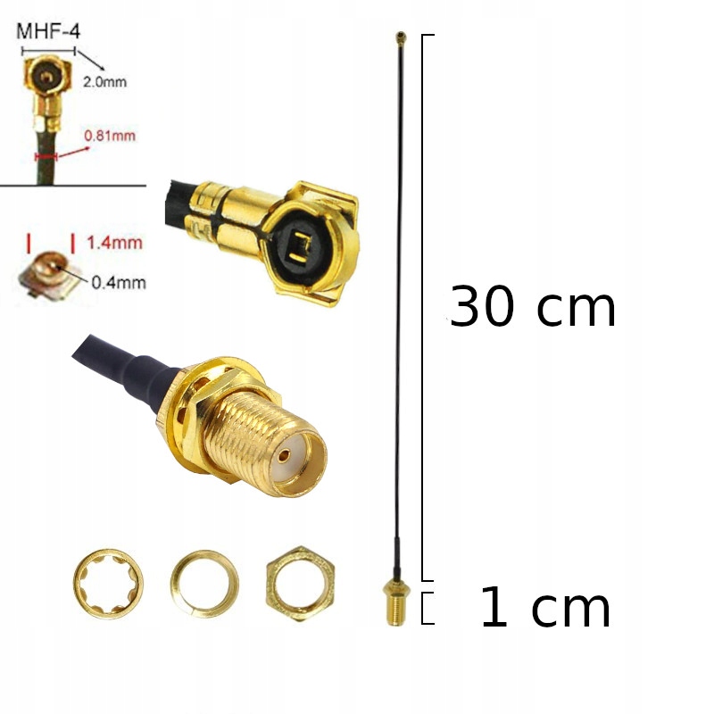 

Adapter MHF4 Ipx Ipex - Sma-gniazdo 0,81mm 30cm