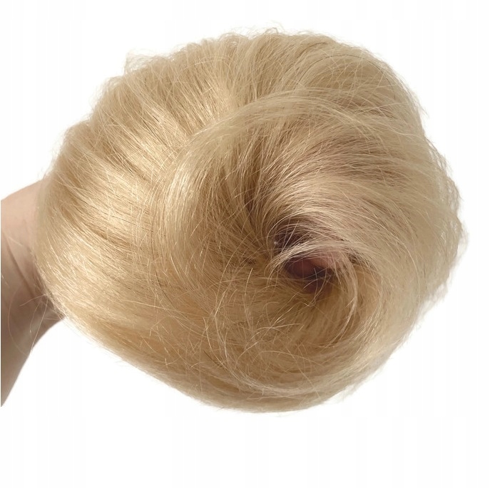 Doczepiany Kok na gumce Włosy 100% Naturalne treska #25 Miodowy blond Gęsty