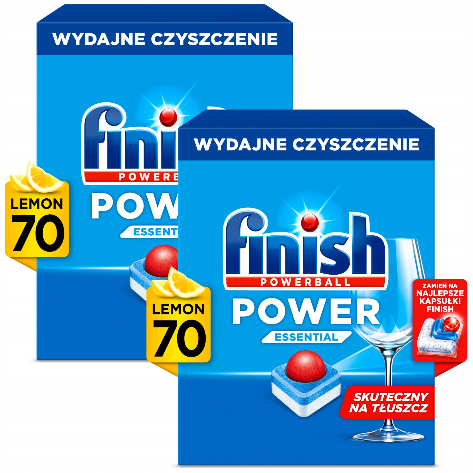 Finish Power Essential Tabletki do Zmywarki Zapach Lemon Cytryna 140 Sztuk