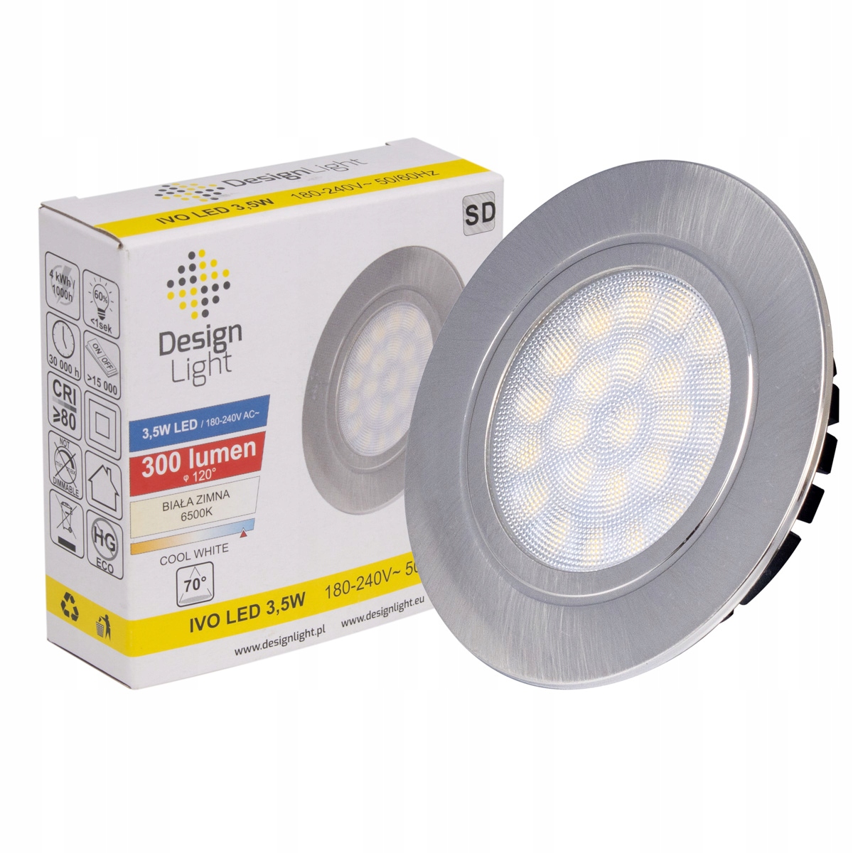

Oprawa Led 230V Ac 3,5W Stal Drapana Biały Ciepły