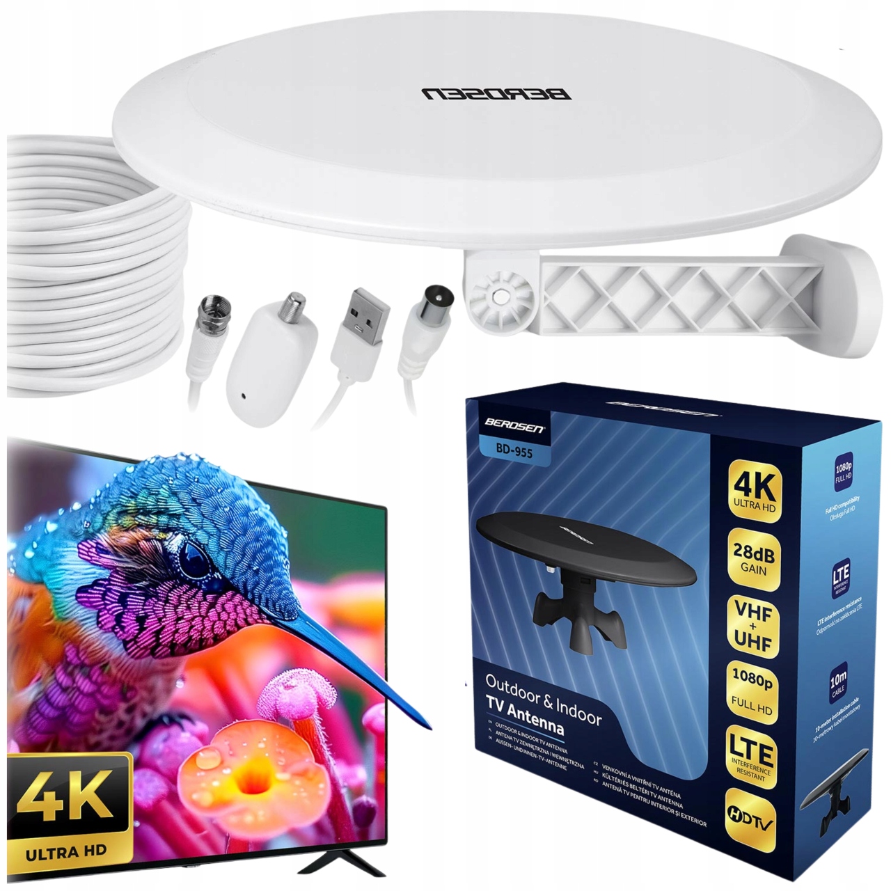 ANTENA DVB-T2 DO TV NAZIEMNEJ DOOKÓLNA JACHT KAMPER TIR UCHWYT MAGNES VAYOX