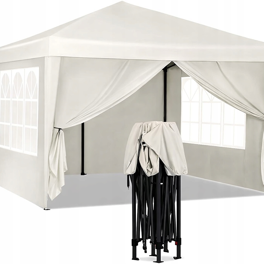 Pavilón s baldachýnom, záhradný kempingový párty stan, vodotesný, 3x3 m