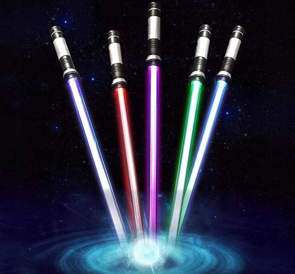MIECZ ŚWIETLNY DŁUGI PODWÓJNY GWIEZDNE WOJNY 132CM 2 MIECZ WOJOWNIK ŚWI - Efekty dźwiękowe podświetlenie LED świetlne