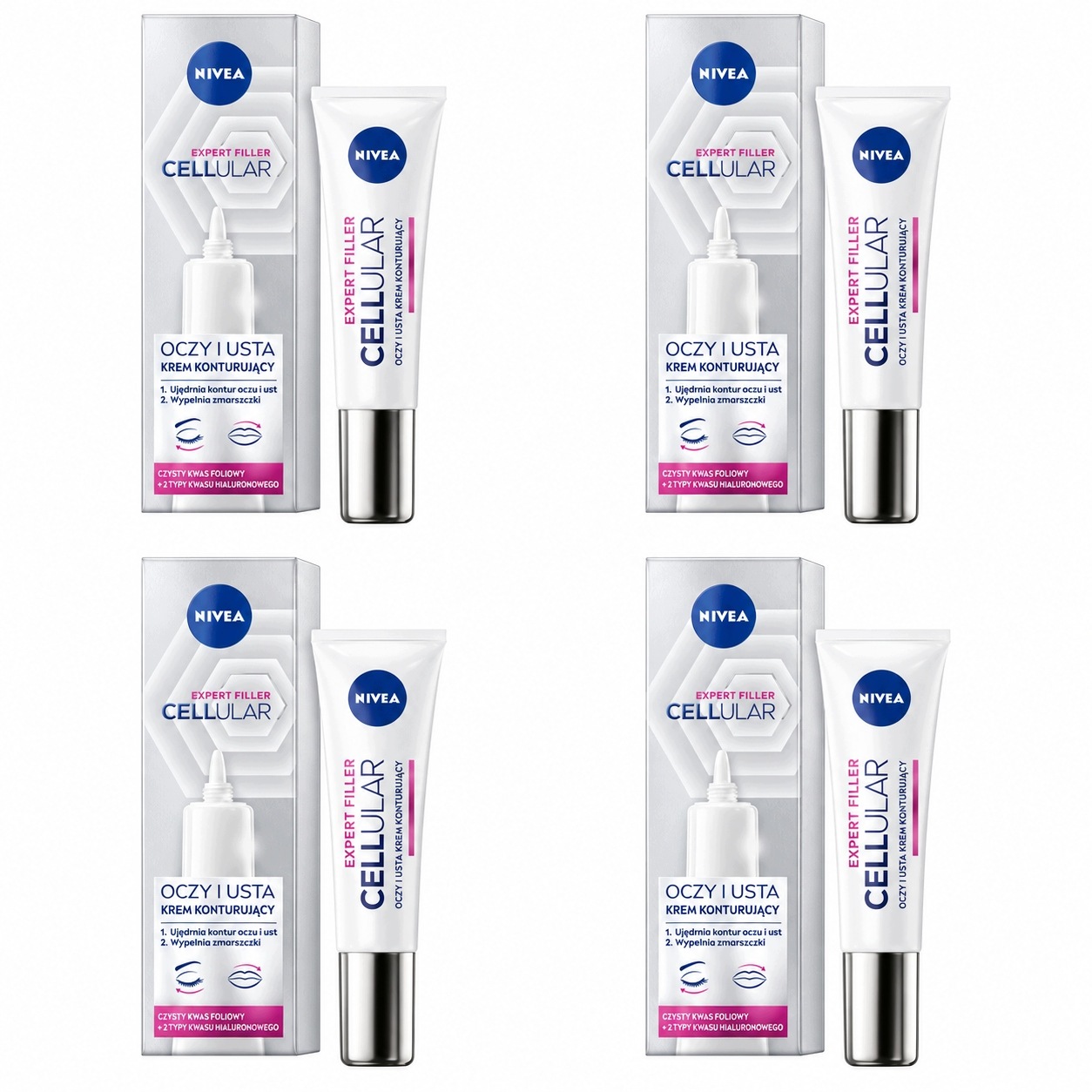Nivea Cellular Expert Filler Protivráskový krém na oči a rty 15 ml x4