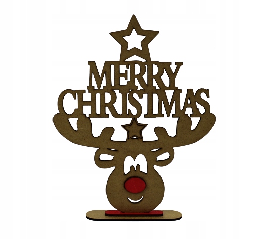 

Renifer Stojak Merry Christmas Brązowy