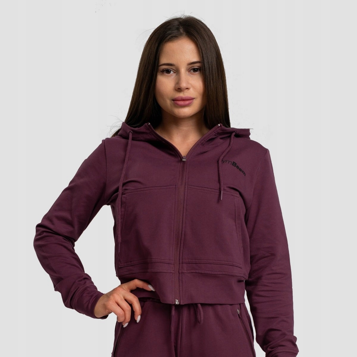 Bluza Damska Z Kapturem Trn Rozpinana Eggplant Rozmiar L GymBeam