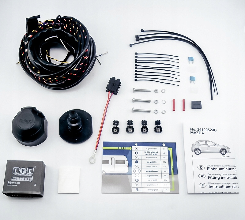 Wiązka dedykowana haka 13-pin do Mazda CX-3 DK SUV od 06.2015 Stan opakowania oryginalne