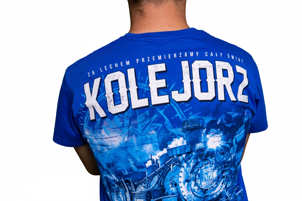 KOSZULKA LECH POZNAŃ KOLEJORZ ON TOUR NIEBIESKA L Rozmiar L