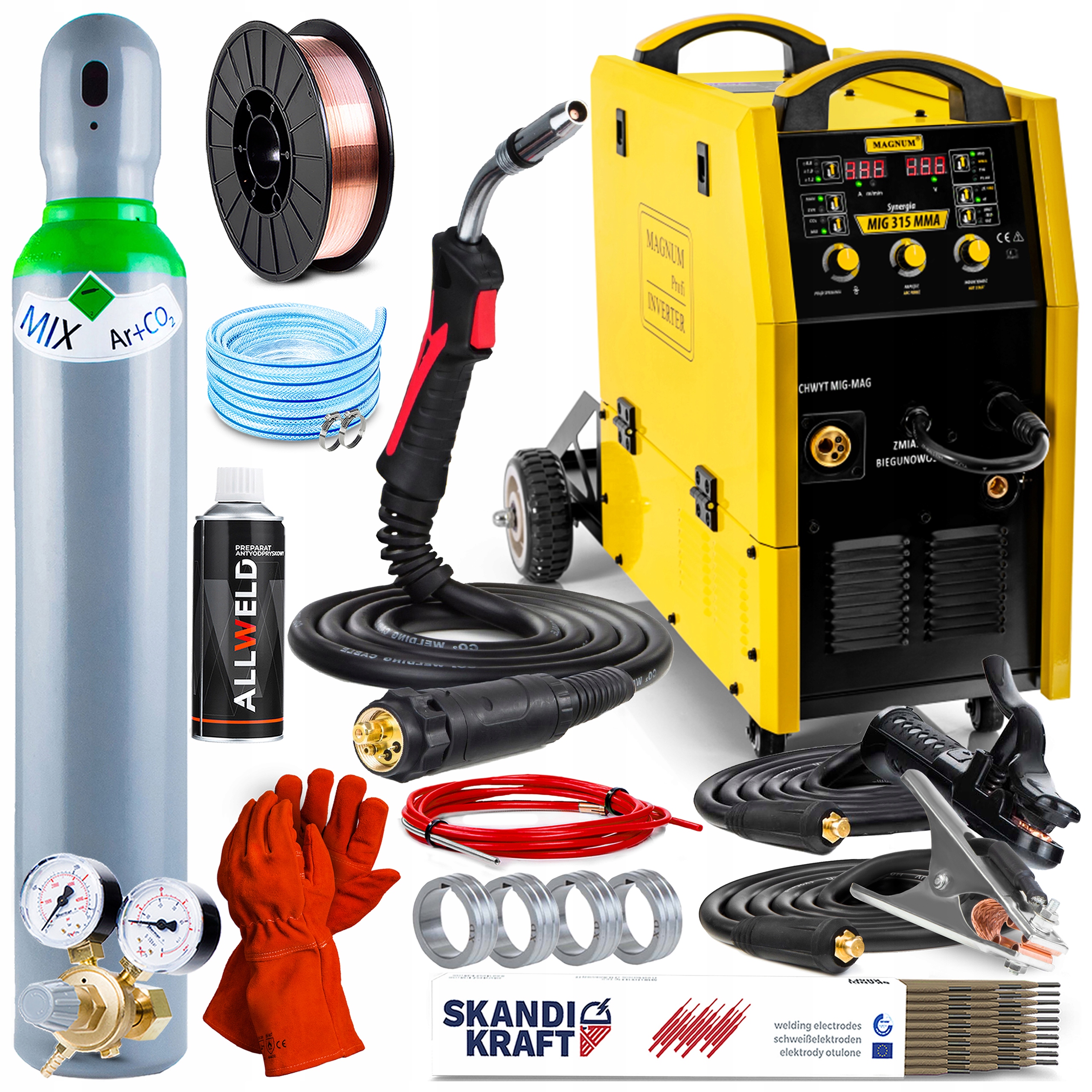 Poloautomatický Svařovací Stroj Magnum Mig 315 Synergie 4X4 Mma 315A 400V 2T 4T Spot