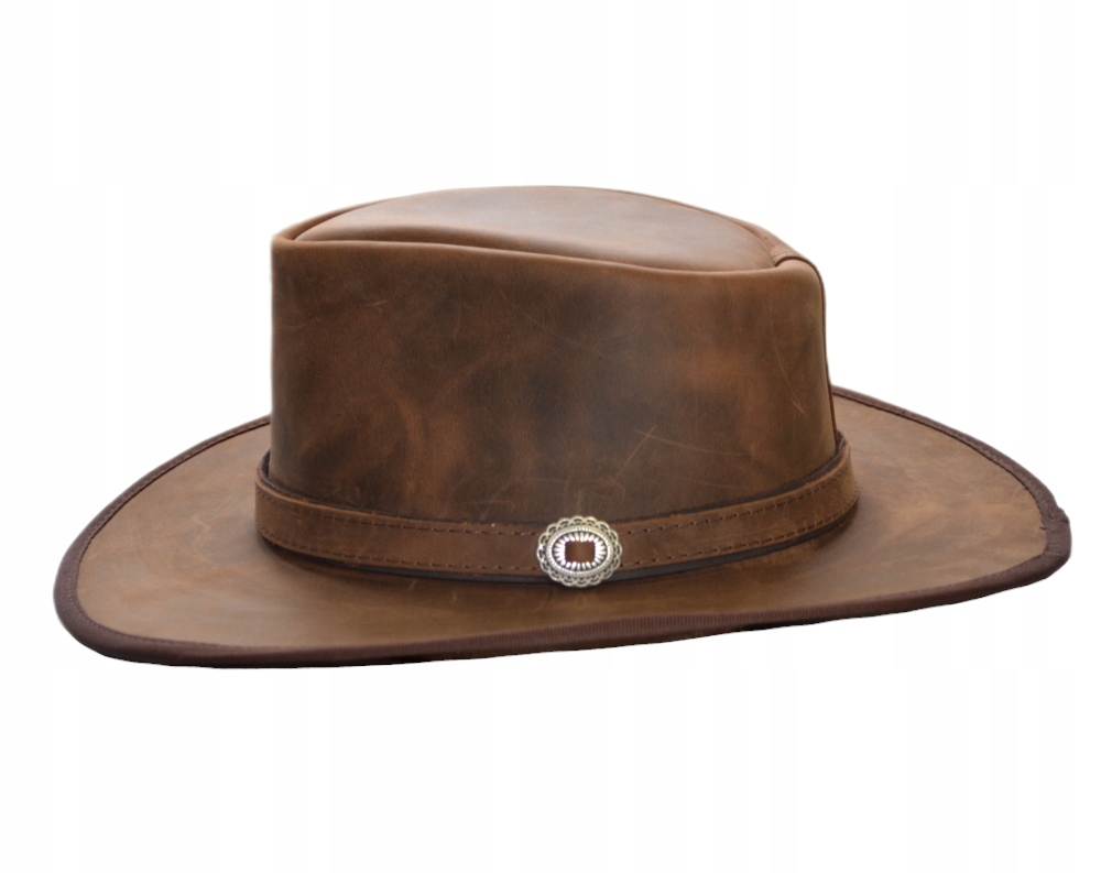 Kožený klobouk Kovbojský Mustang voskovaný bronz Witleather
