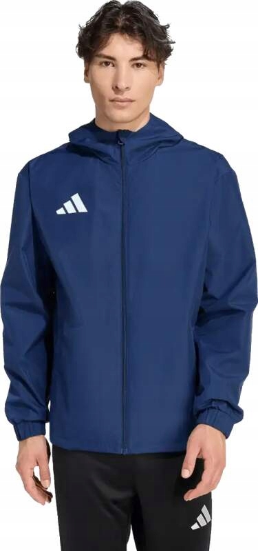 Pánská bunda z odolného úpletu Adidas Entrada 26 All Weather modrá