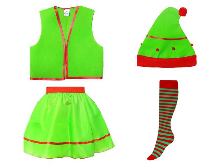 STRÓJ ELFA ZE SPÓDNICZKĄ ELF SKRZAT KOMPLET 4el.