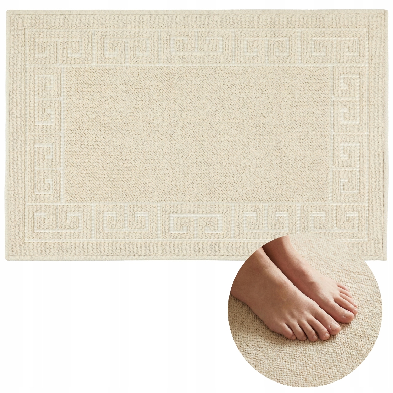 Koupelnový koberec bavlněný béžový 60x90, savý, protiskluzový