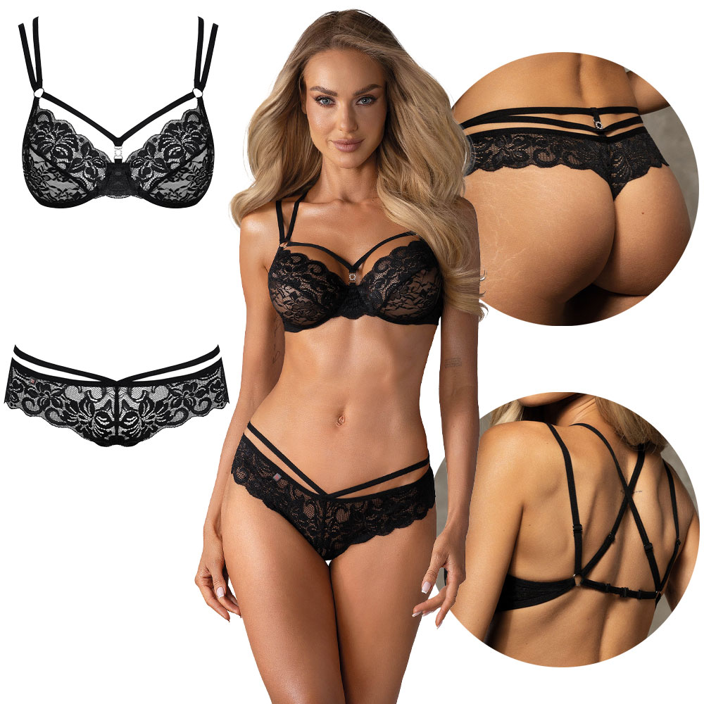 Komplet S Proužky Obsessive 860-SET-1 L/XL