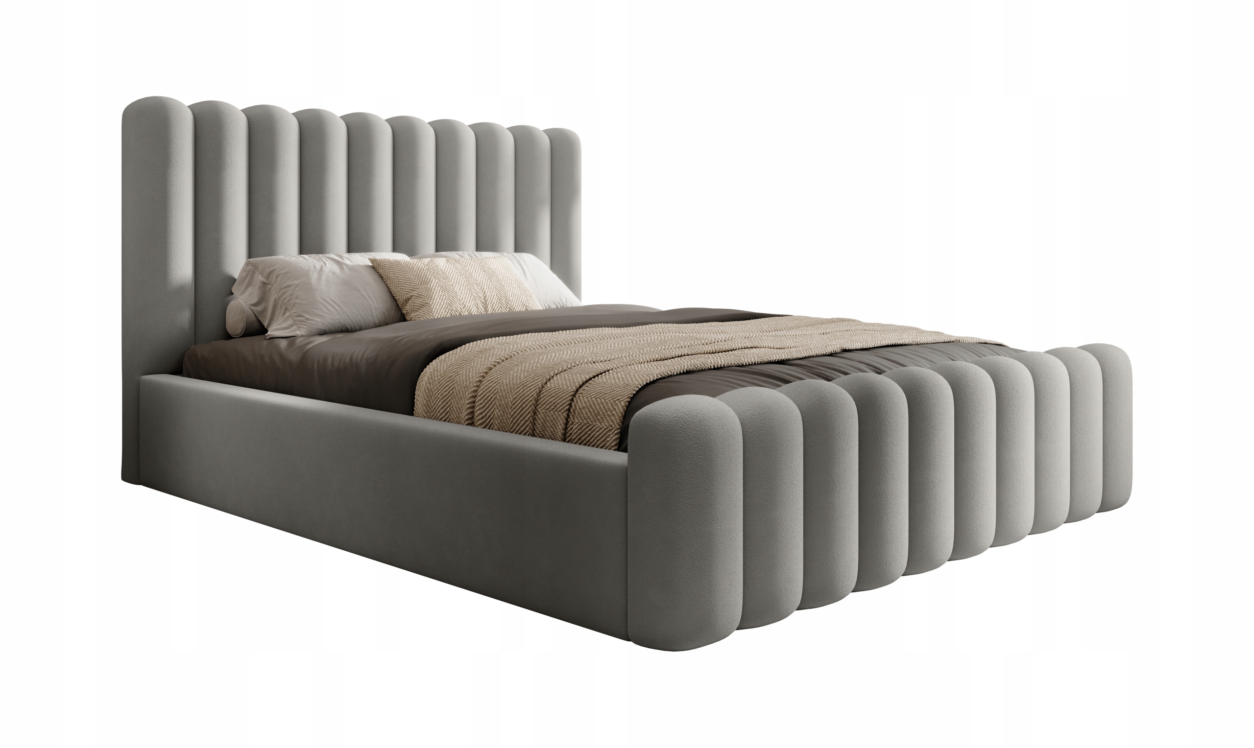 Moderní čalouněná postel 140x200 úložný prostor na povlečení Mona VII