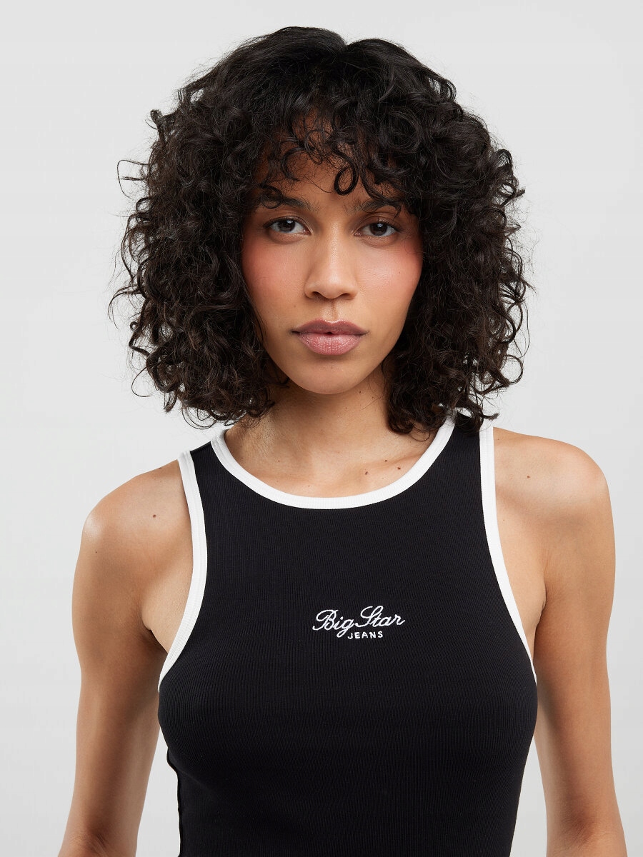 BIG STAR KOSZULKA DAMSKA NA RAMIĄCZKACH CZARNA ARISA 906 XS Rozmiar XS