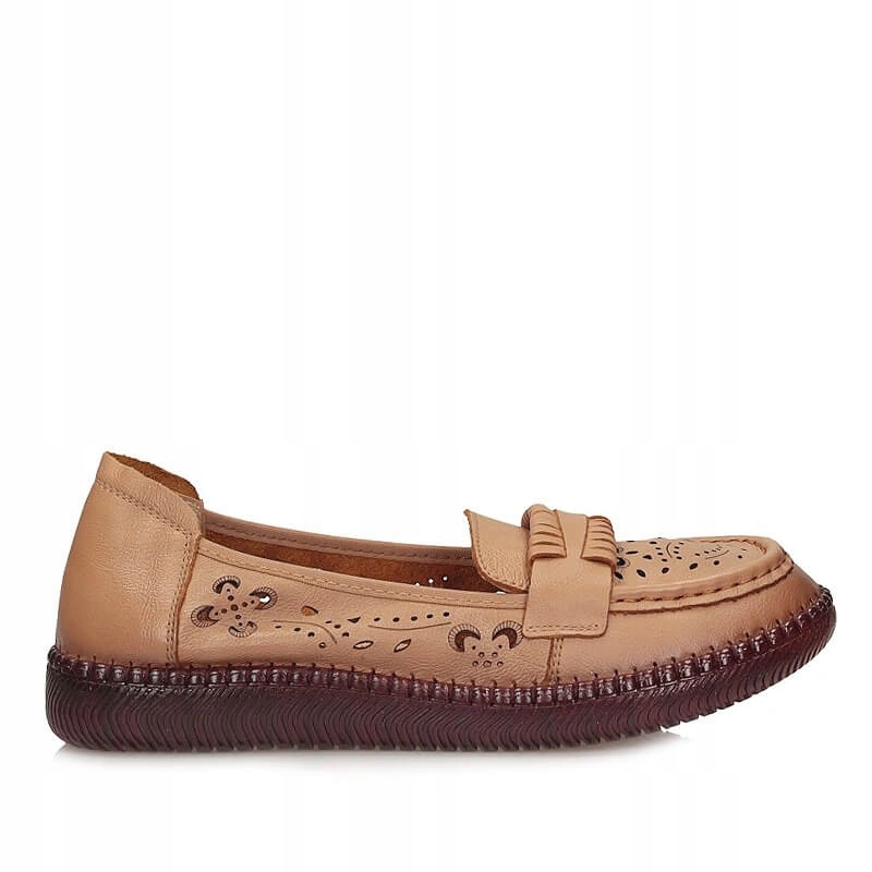 Dámské polobotky Potocki 26-15311 Ca, hnědé, děrované, nazouvací