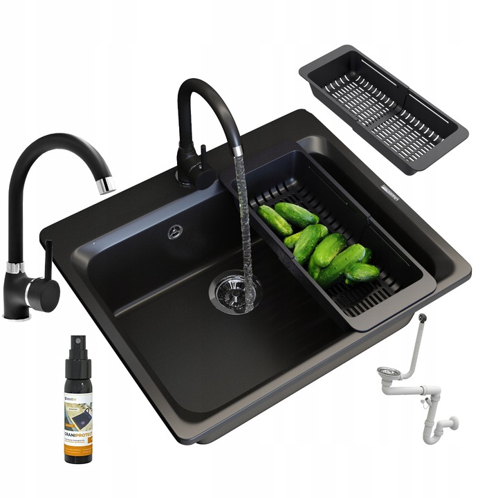 Granitový Drez, Sada Kohútikov, Sifón, Odkvapkávač