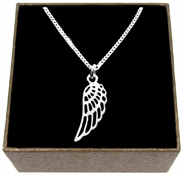 Naszyjnik Srebrny Skrzydło Anioła Łańcuszek Srebro 925 50cm W6