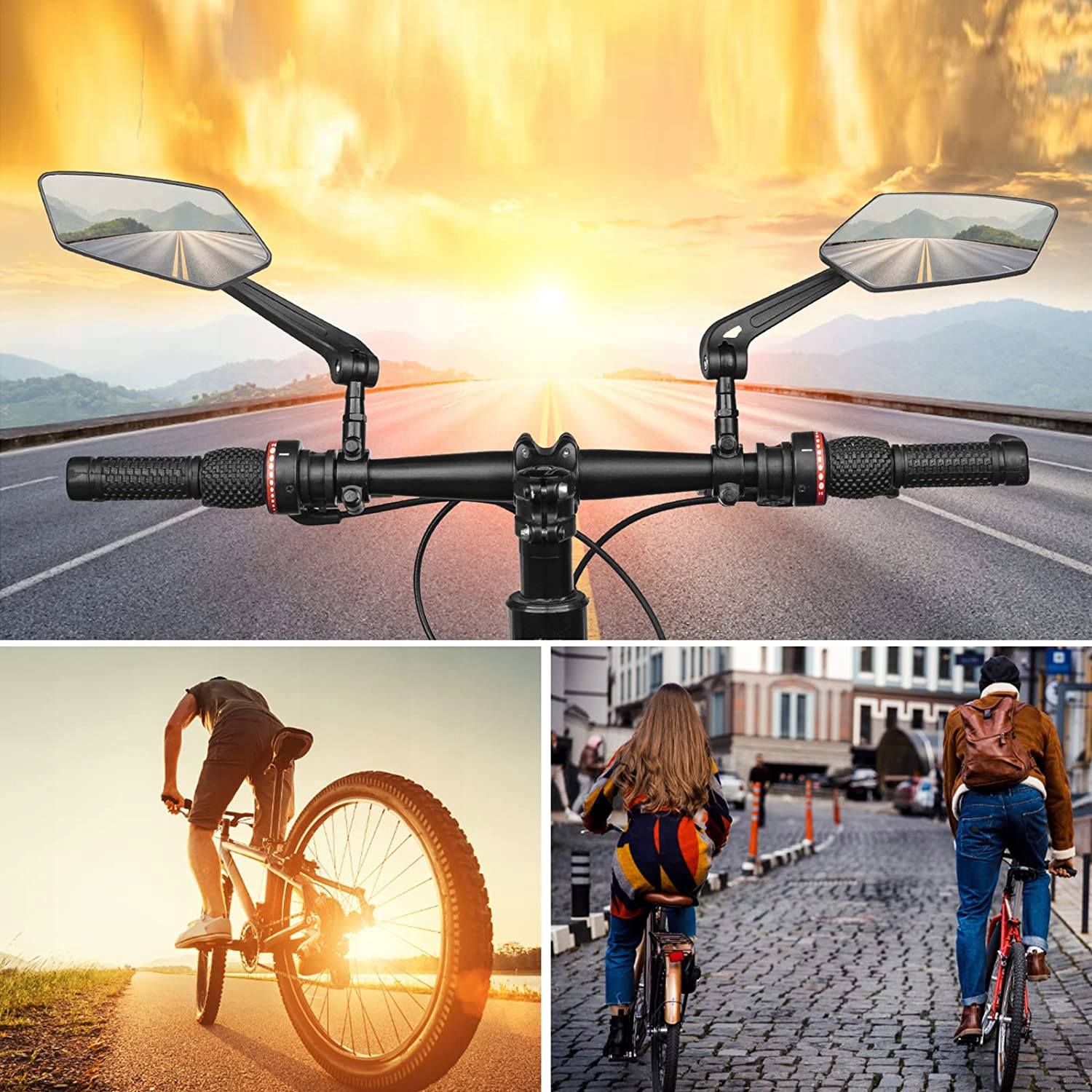 2 SZTUKI LUSTERKA ROWEROWEGO HD, REGULOWANE O 360° Rodzaj uniwersalne