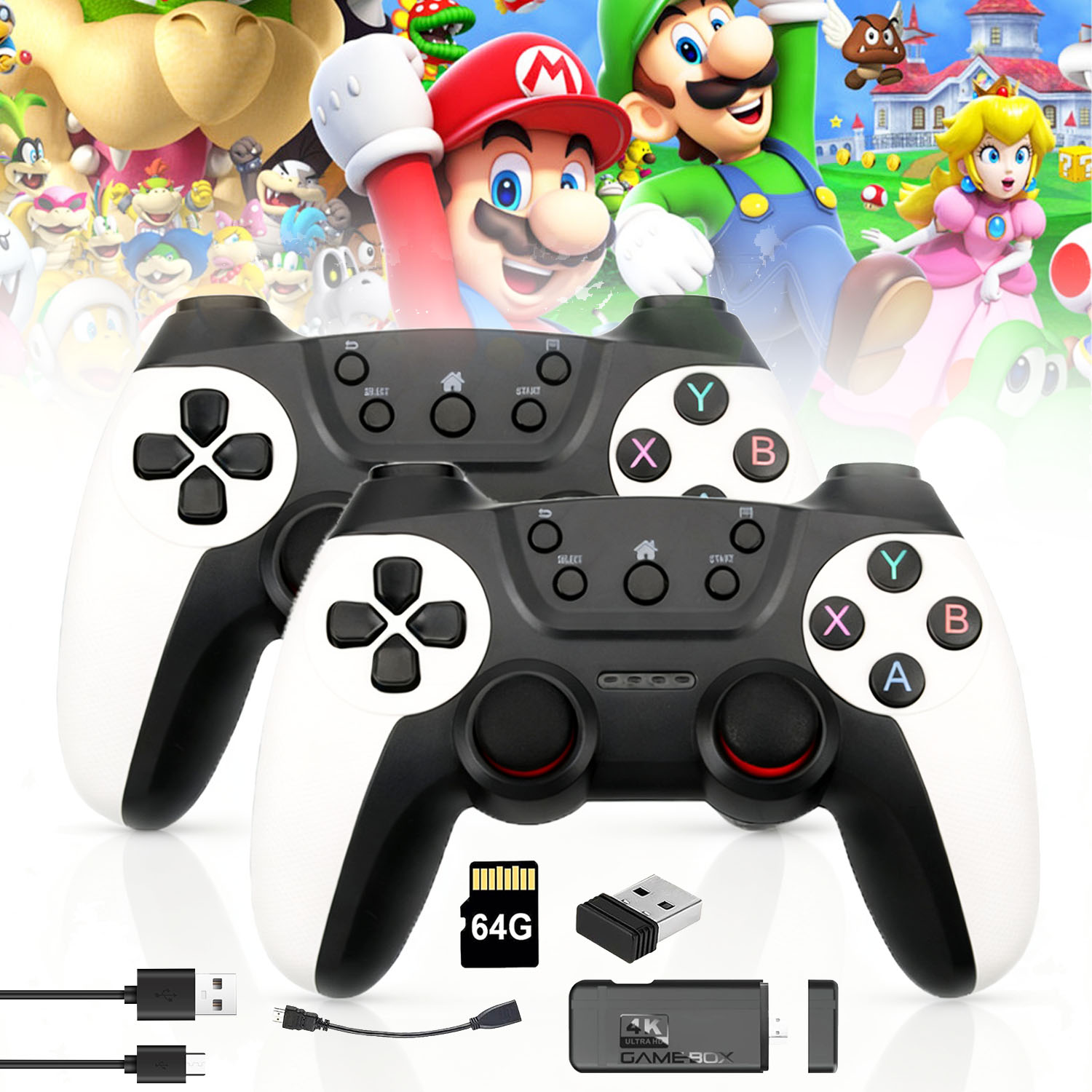 Bezdrátový Gamepad Retro Konzole 30000 Hdmi Her Pro Dva Hráče