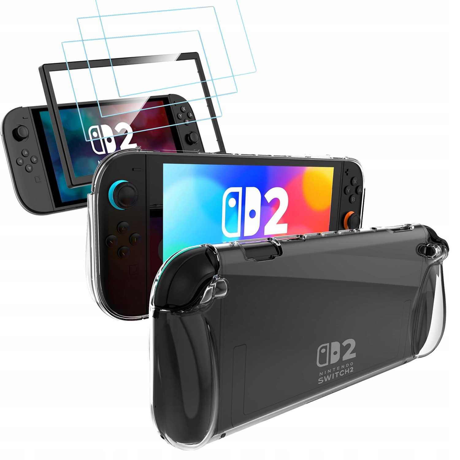 Etui do Nintendo Switch 2 pokrowiec na konsole wytrzymała obudowa + 3 szkła
