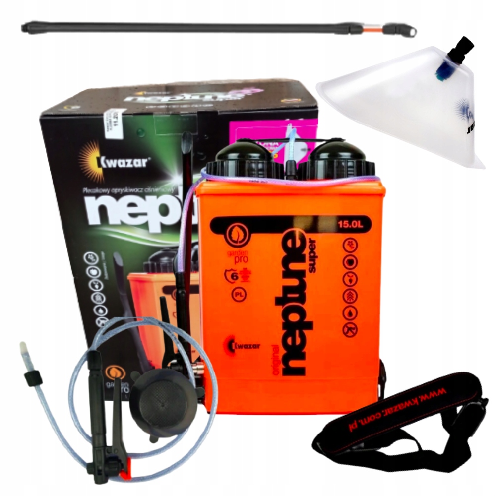 KWAZAR NEPTUNE OPRYSKIWACZ PLECAKOWY 15L + OSŁONA