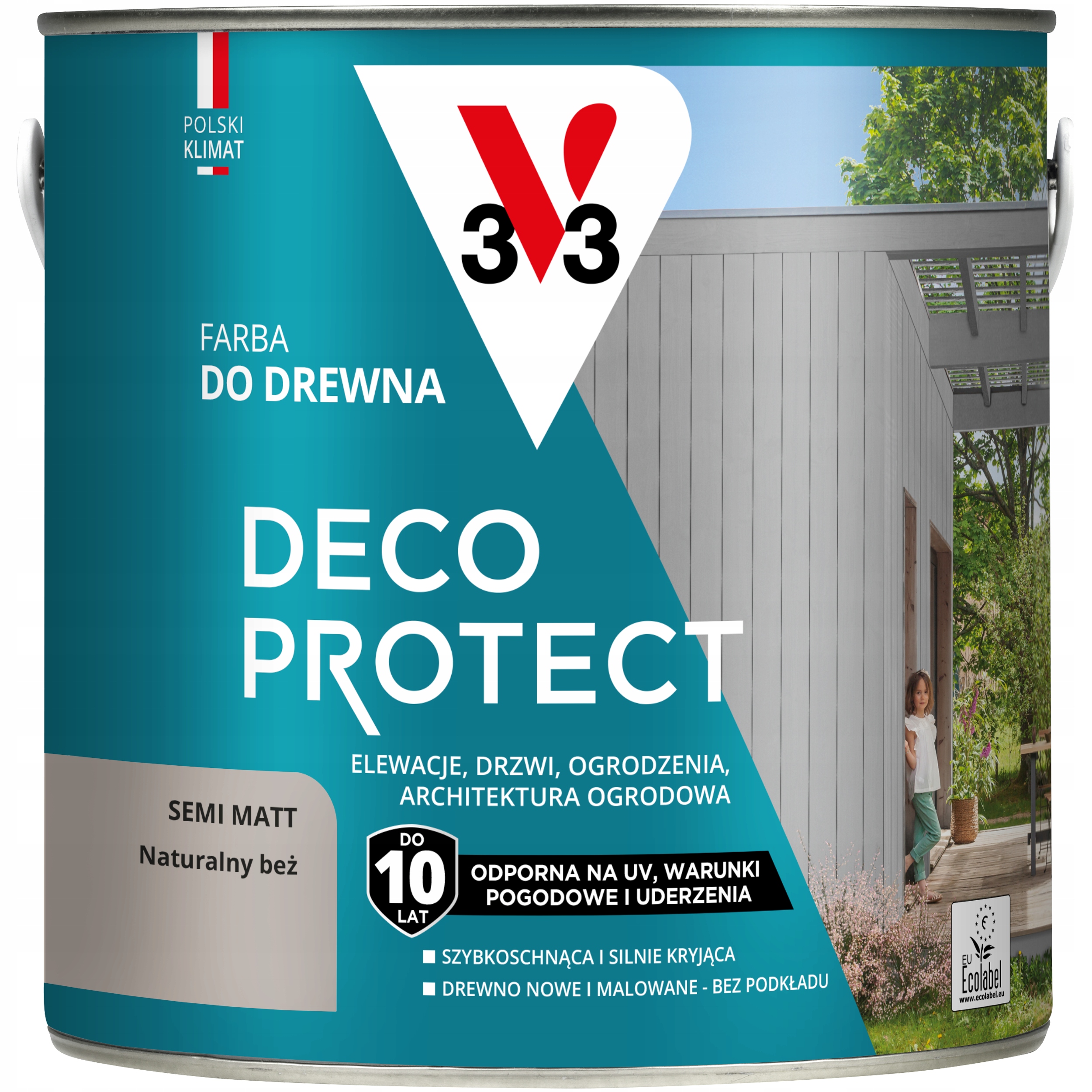 V33 Farba Do Drewna Deco Protect 2L Naturalny Beż