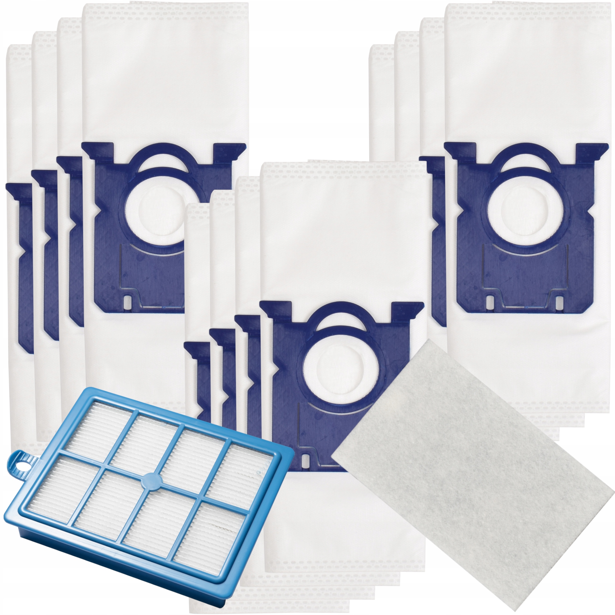 12x Worki do Electrolux UltraSilencer Ergospace Bag Philips EasyLife Hepa