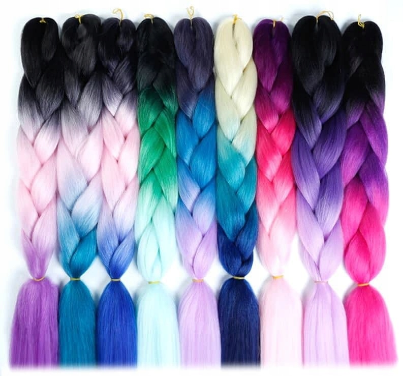 WŁOSY SYNTETYCZNE WARKOCZYKI KOLOROWE OMBRE 2C 30 Marka inna marka