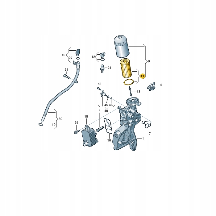 

Filtr Oleju Z Uszczelką 06L115562B Audi Vw Seat