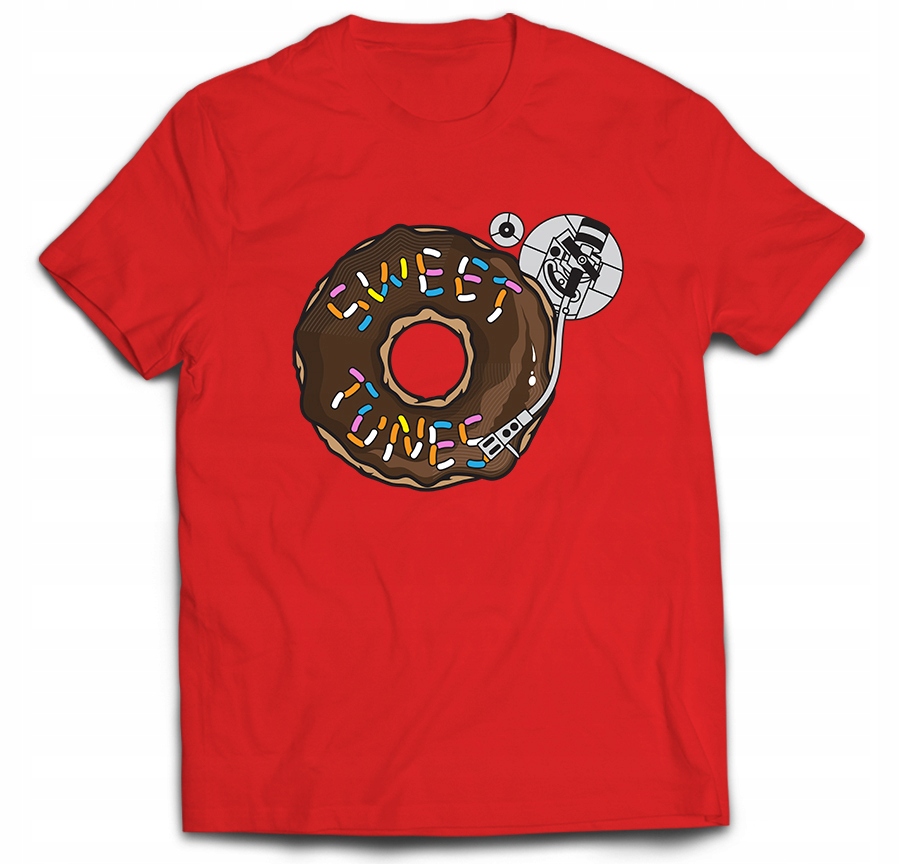 

T-shirt pączek ciastko gramofon adapter muzyka XXL