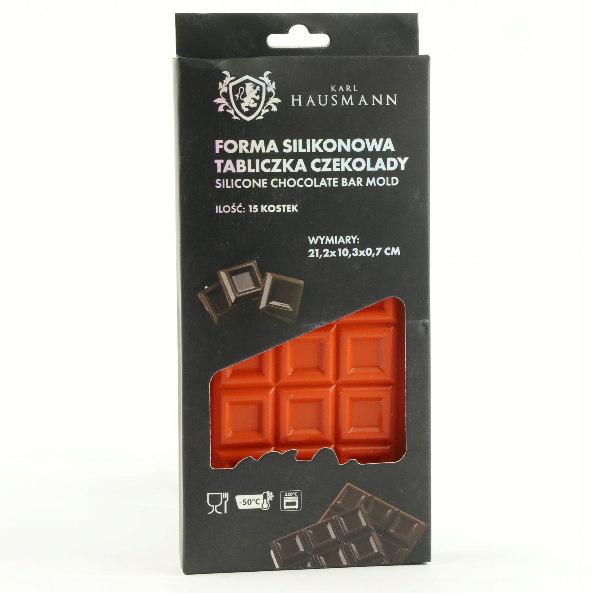 FORMA SILIKONOWA TABLICZKA DO CZEKOLADY KOSTKA 15SZT LÓD DESER 10,3x21,2 CM