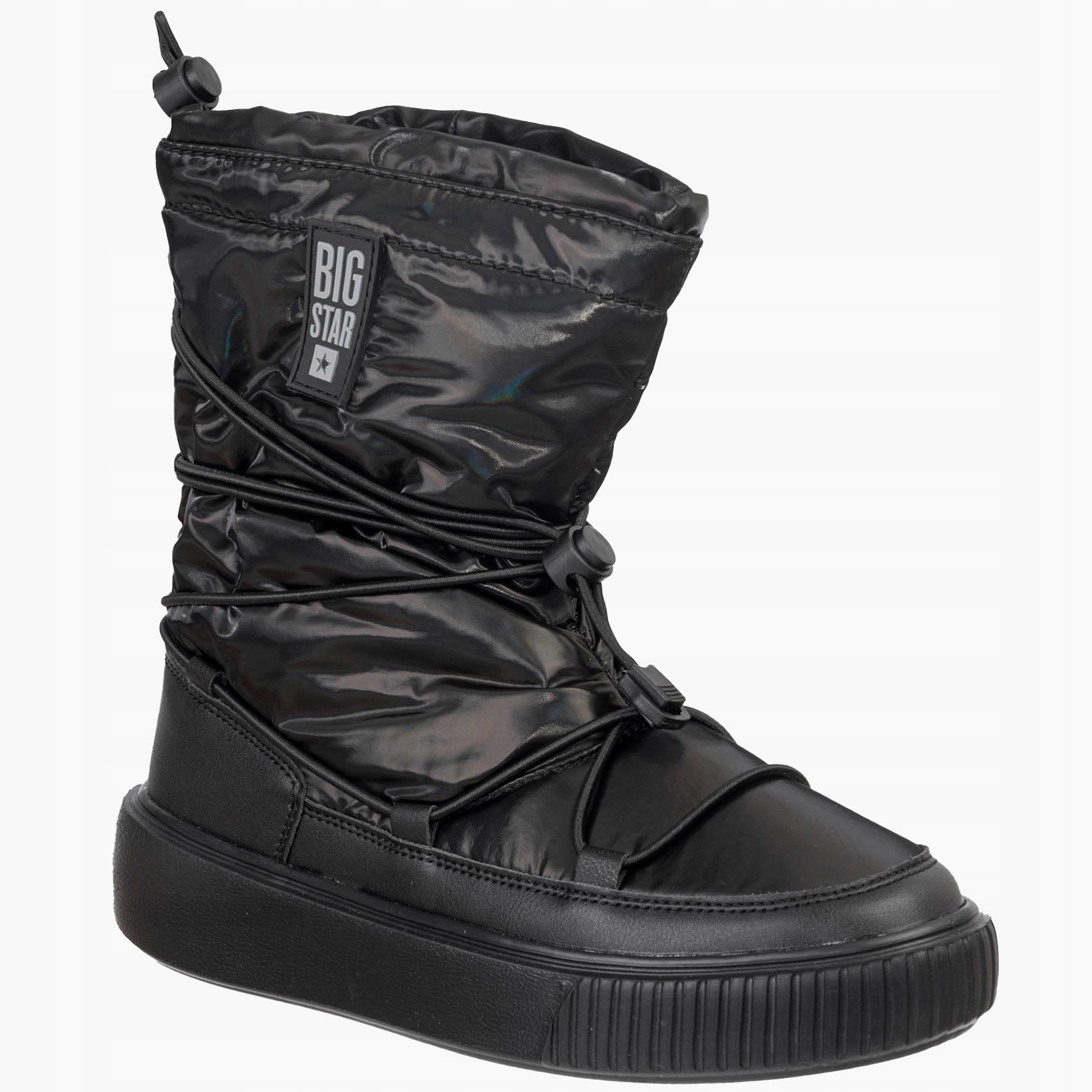 Botki Damskie Big Star Buty Ocieplane Zimowe Śniegowce Trapery Czarne 38