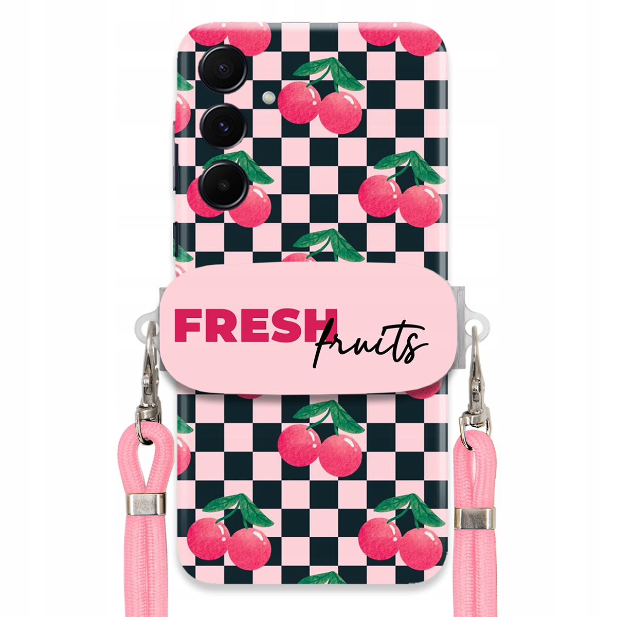 Puzdro pre Samsung A55 5G Crossbody vodítko držiak šachovnice Fresh Fruits