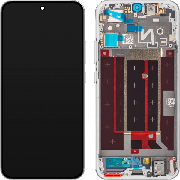 Org Wyświetlacz LCD z ramką ekran do Oppo Reno14 (biały)