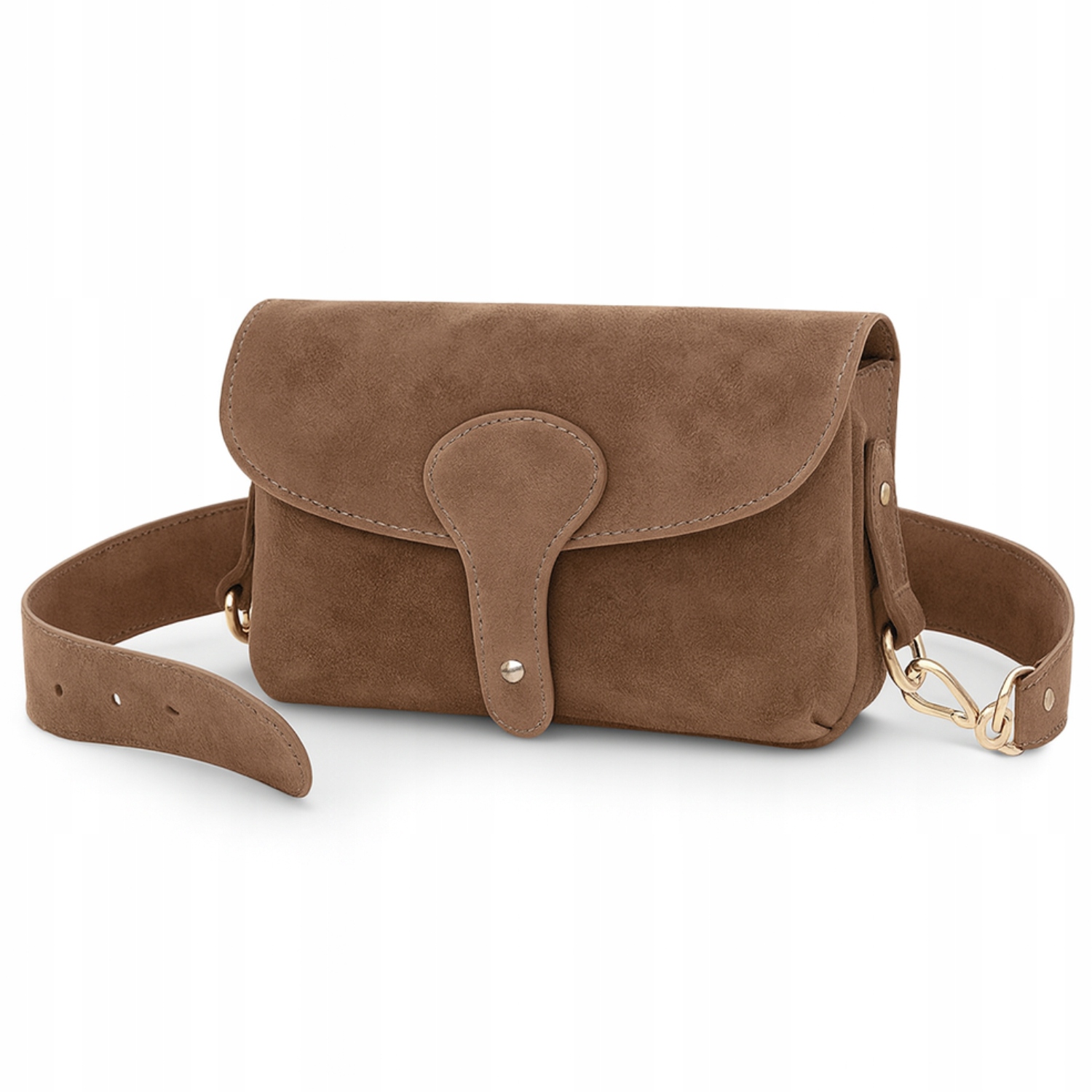 Laura Biaggi Torebka Damska Na Ramię Crossbody Zamsz Naturalny Vera Pelle