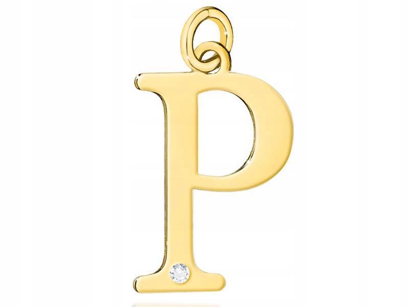 Zlatý přívěsek 585 písmeno P s briliantem a diamantem na řetízek 14k