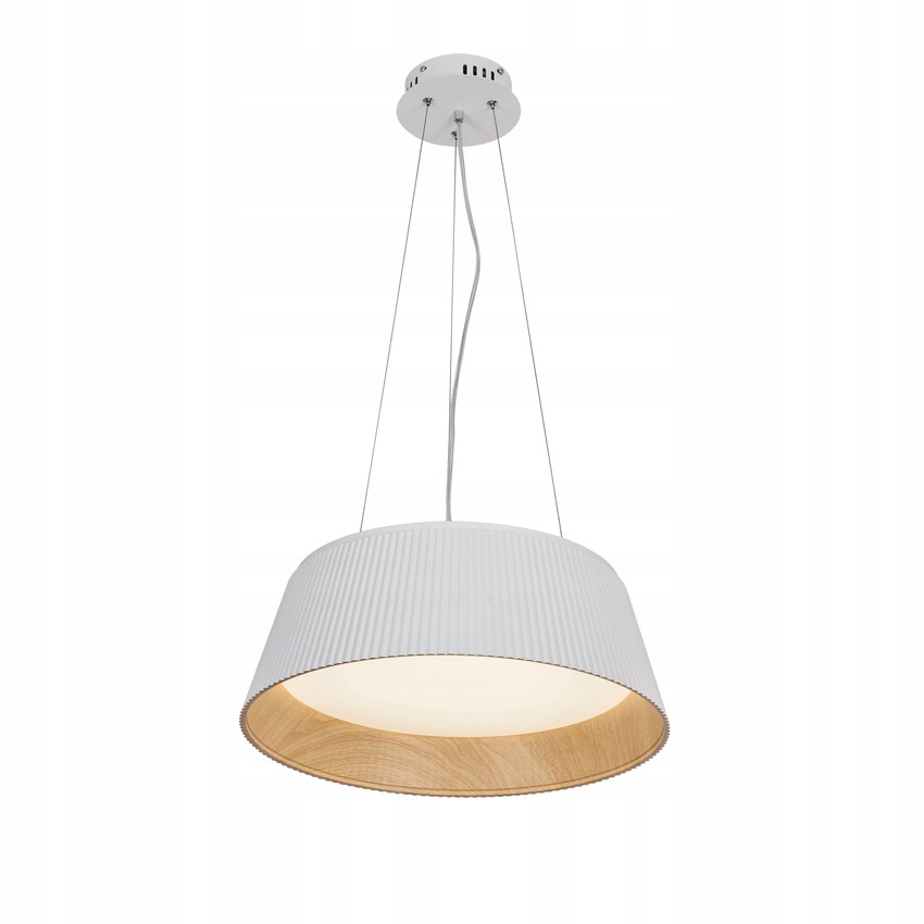umbria lampa wisząca biało drewniana led klosz biały 31-24176