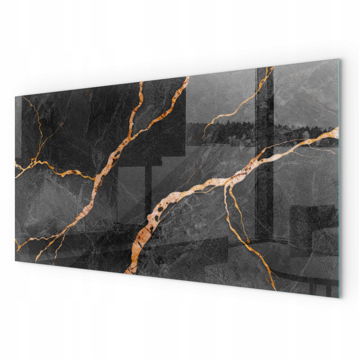 Sklo pod pec s leštenými okrajmi Elegantný mramor s vlascami 120x60