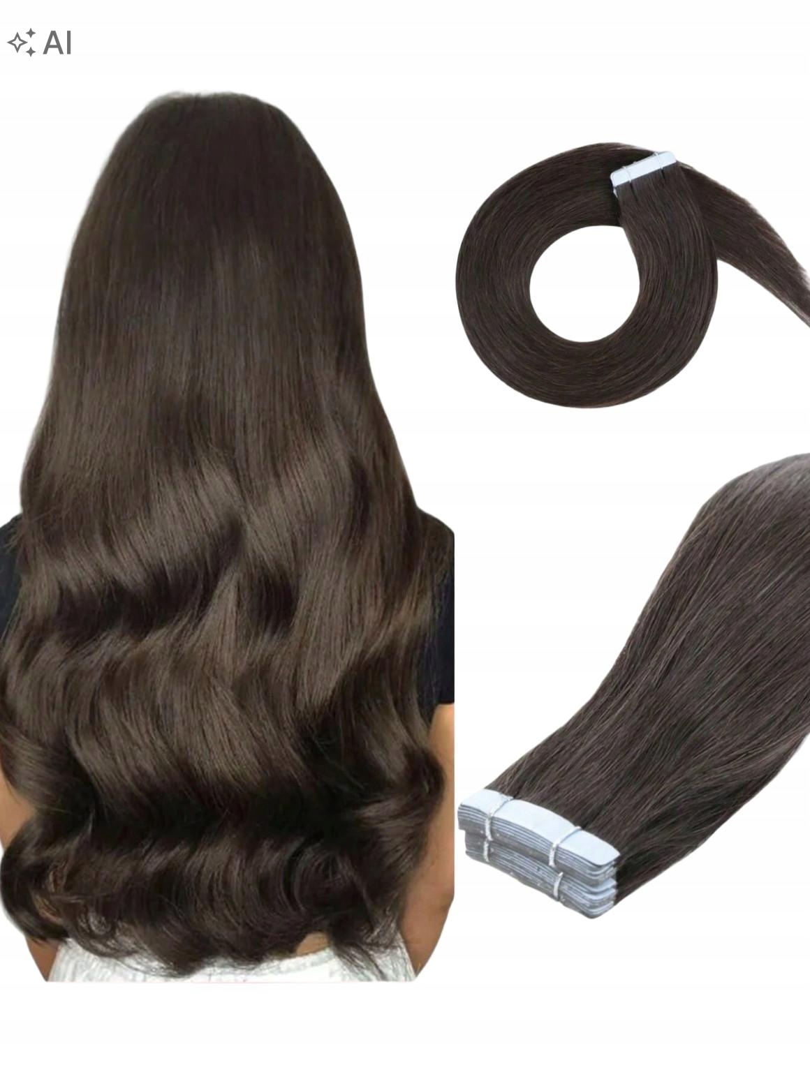 Shein Hnědé Vlasy Příčesek ZT2__50.8 CM