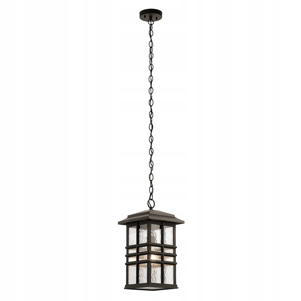 Kichler Vonkajšia závesná lampa Beacon Square IP44 E27 60W hnedá