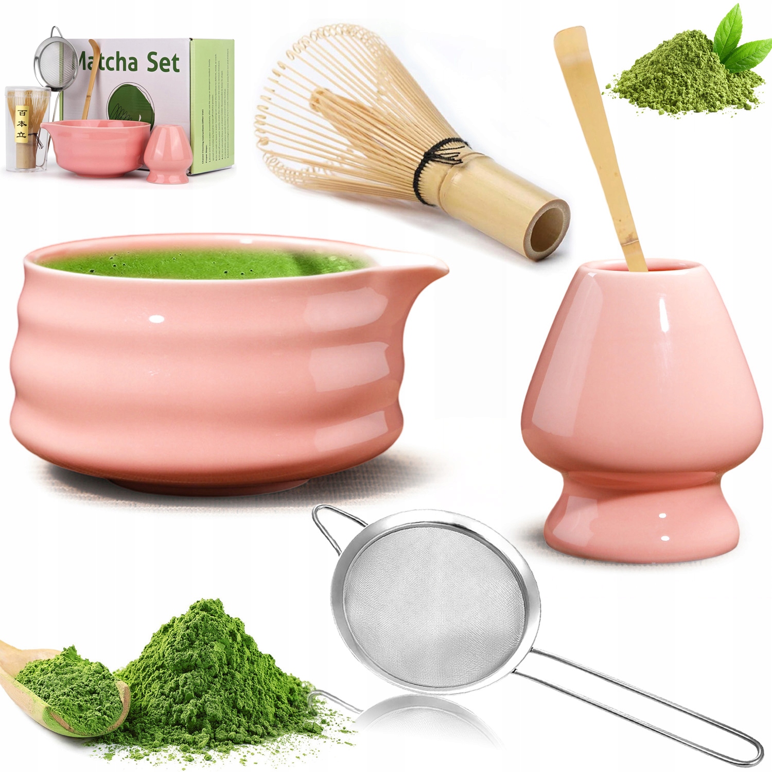 STARTovací Sada Na Matcha Tradiční Matcha A Šálek S Výlevkou, 5 Kusů