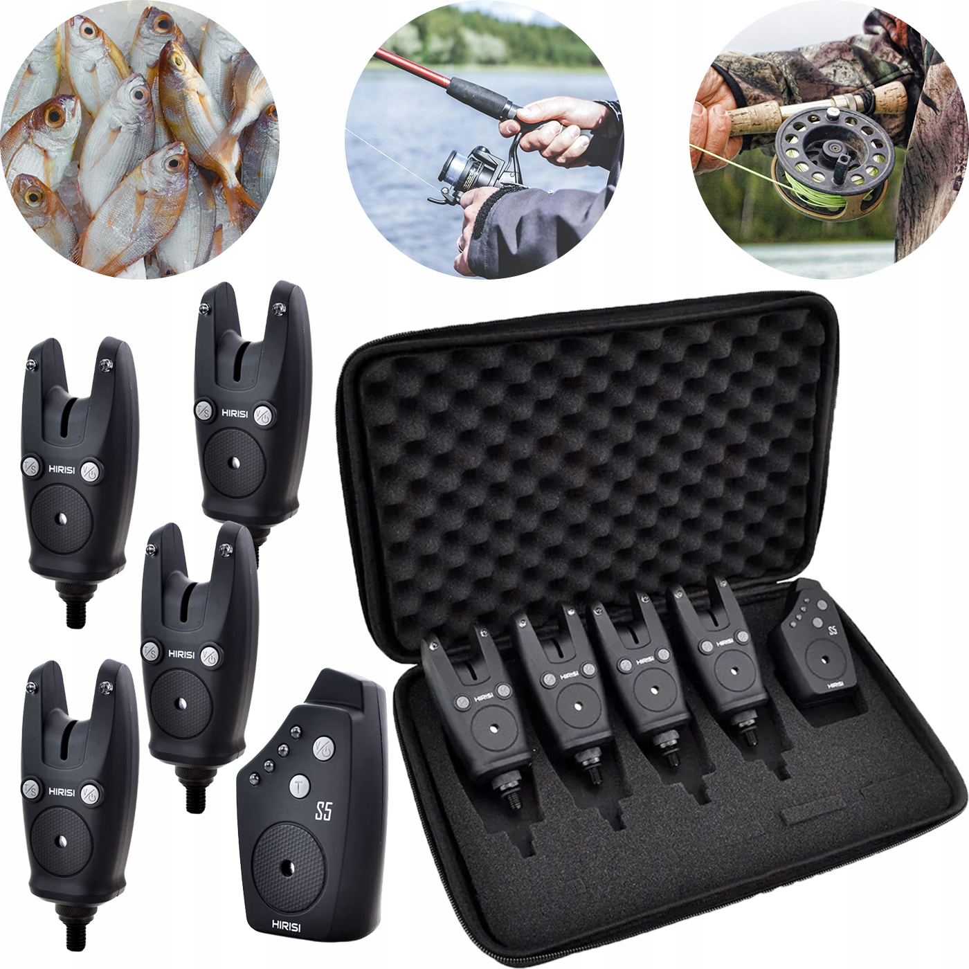 Elektronický Signalizátor Záběru 4KS Dálkové Ovládání Bezdrátový Led Kufr