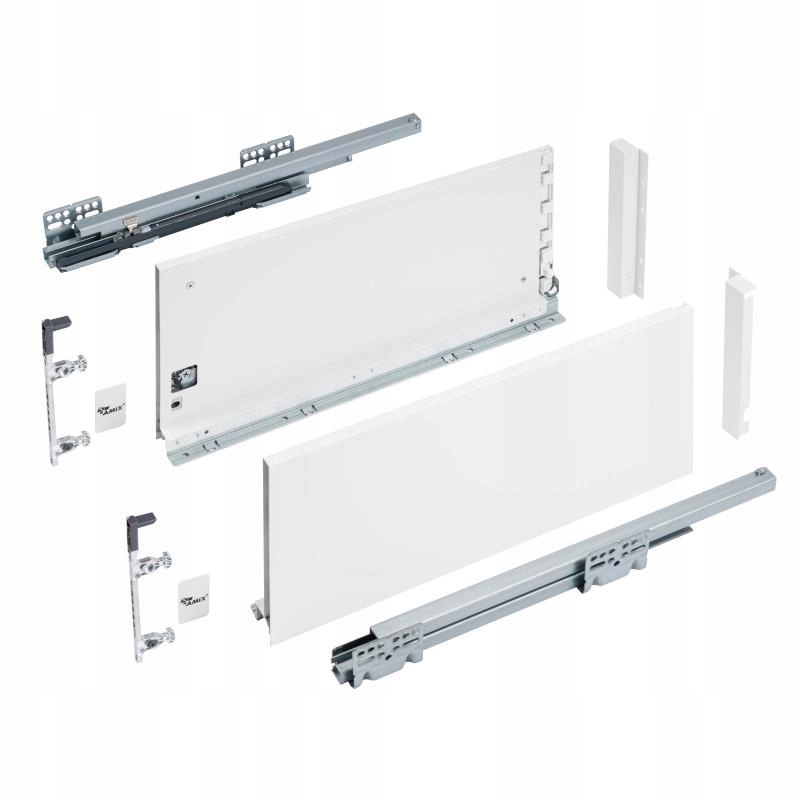 Szuflada Elite Box Biała wysoka L-450 H-199 cichy domyk wysuw 3D 40kg